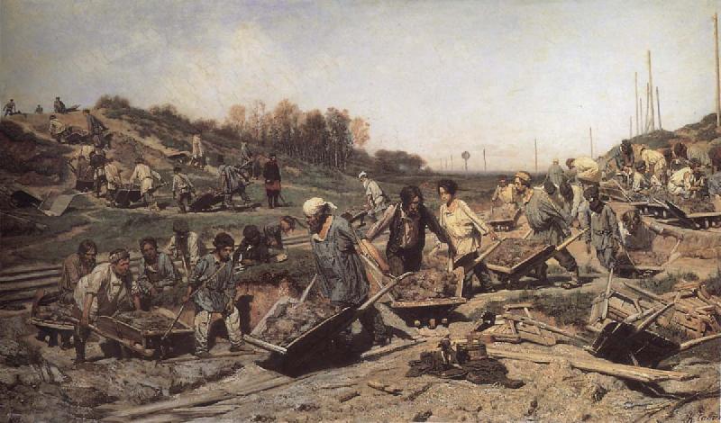 Konstantin Savitsky Repairing the railway